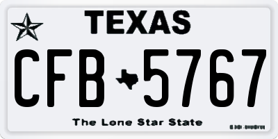 TX license plate CFB5767