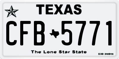 TX license plate CFB5771
