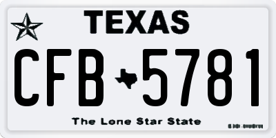 TX license plate CFB5781