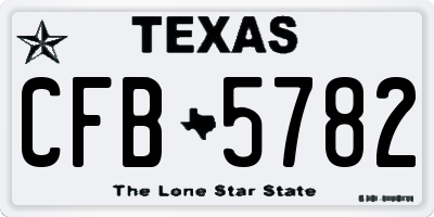 TX license plate CFB5782