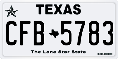 TX license plate CFB5783