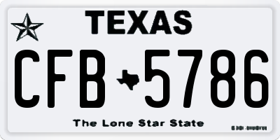 TX license plate CFB5786