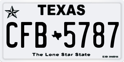 TX license plate CFB5787
