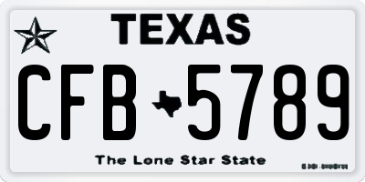 TX license plate CFB5789