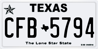 TX license plate CFB5794
