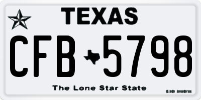 TX license plate CFB5798