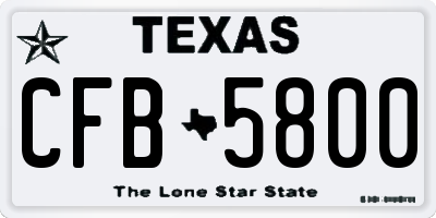 TX license plate CFB5800