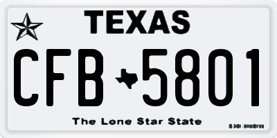 TX license plate CFB5801
