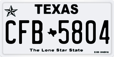 TX license plate CFB5804
