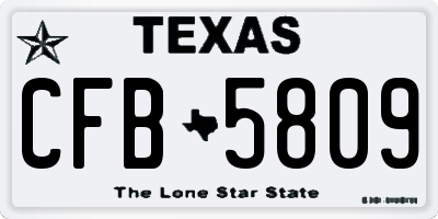 TX license plate CFB5809