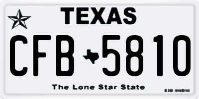 TX license plate CFB5810