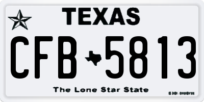 TX license plate CFB5813