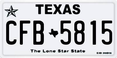 TX license plate CFB5815