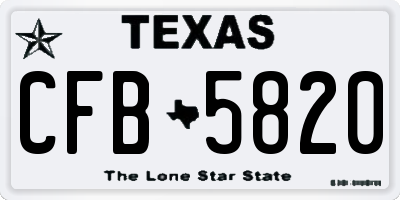 TX license plate CFB5820