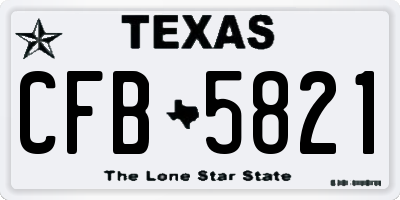 TX license plate CFB5821