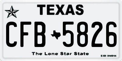 TX license plate CFB5826