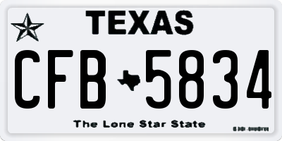 TX license plate CFB5834