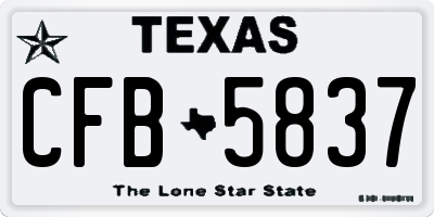 TX license plate CFB5837