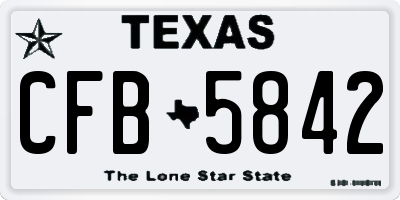 TX license plate CFB5842