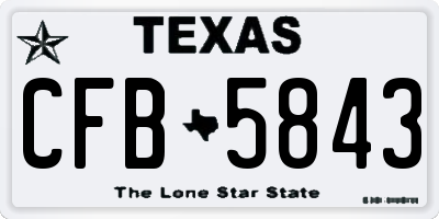 TX license plate CFB5843