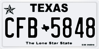 TX license plate CFB5848