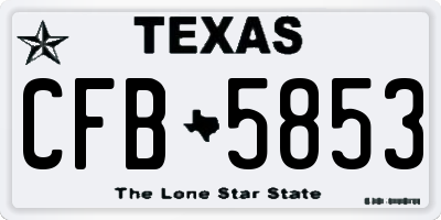 TX license plate CFB5853