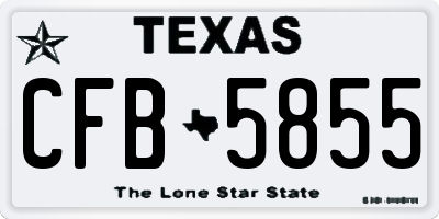 TX license plate CFB5855