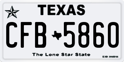 TX license plate CFB5860