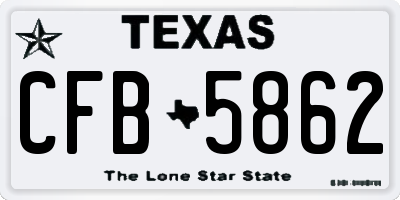 TX license plate CFB5862