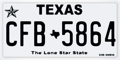 TX license plate CFB5864