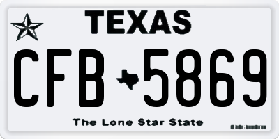 TX license plate CFB5869