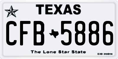 TX license plate CFB5886