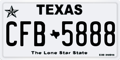 TX license plate CFB5888