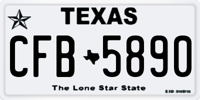 TX license plate CFB5890