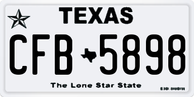 TX license plate CFB5898
