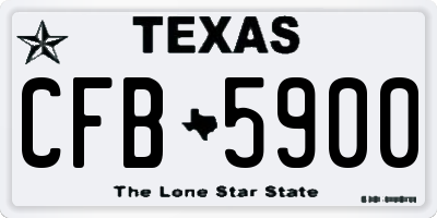 TX license plate CFB5900