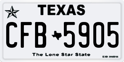 TX license plate CFB5905