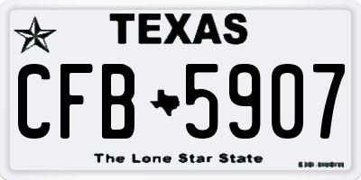 TX license plate CFB5907