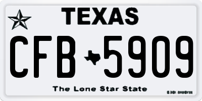 TX license plate CFB5909