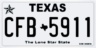 TX license plate CFB5911