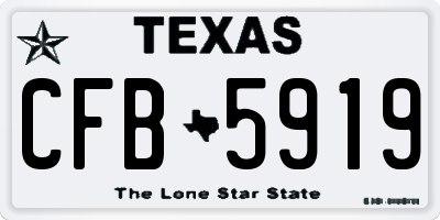TX license plate CFB5919