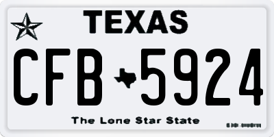 TX license plate CFB5924
