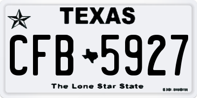 TX license plate CFB5927