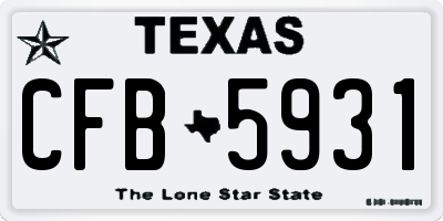 TX license plate CFB5931