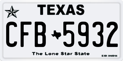 TX license plate CFB5932