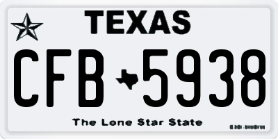 TX license plate CFB5938