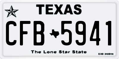 TX license plate CFB5941