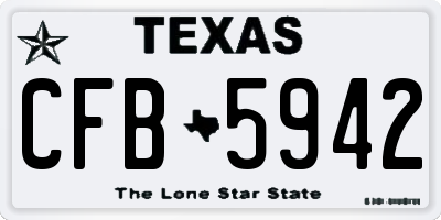 TX license plate CFB5942