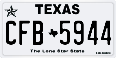 TX license plate CFB5944