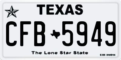 TX license plate CFB5949